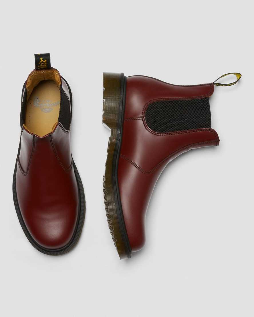 Červené dámské chelsea boty dr. martens 2976 smooth