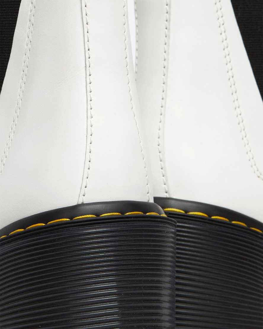 bílé dámské boty dr. martens spence na rozšířeném podpatku chelsea
