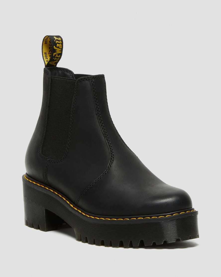 Černé dámské chelsea boty dr. martens rometty na platformě