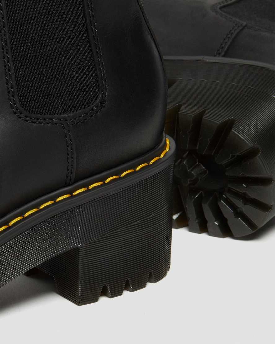 Černé dámské chelsea boty dr. martens rometty na platformě