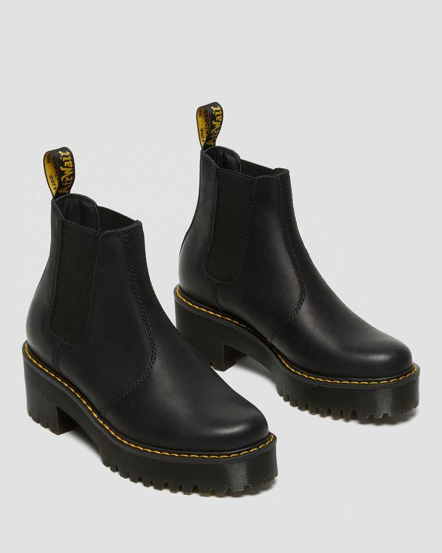 Černé dámské chelsea boty dr. martens rometty na platformě