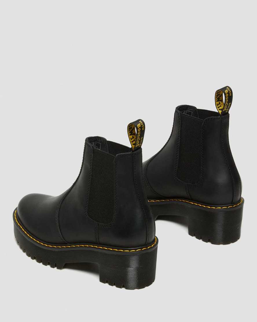 Černé dámské chelsea boty dr. martens rometty na platformě