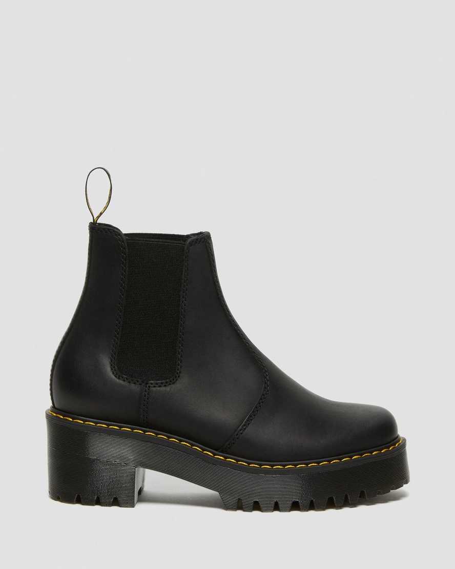 Černé dámské chelsea boty dr. martens rometty na platformě