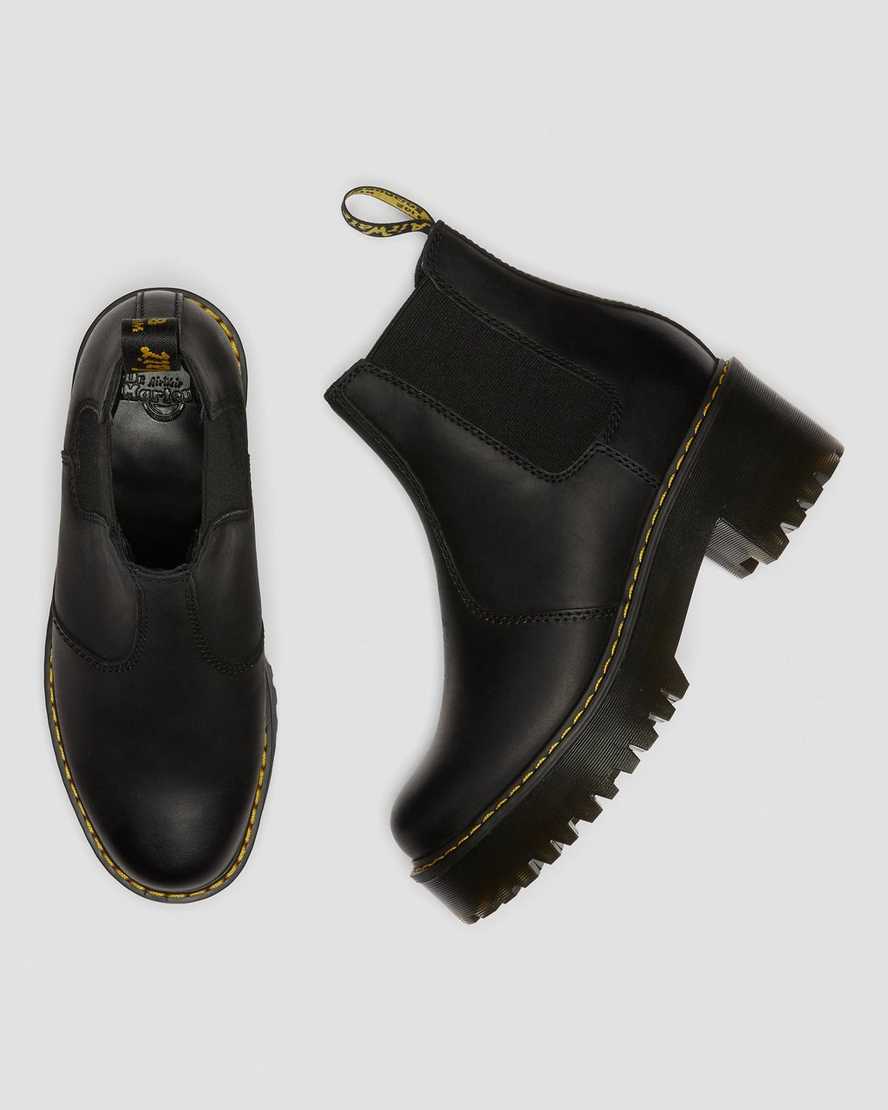 Černé dámské chelsea boty dr. martens rometty na platformě