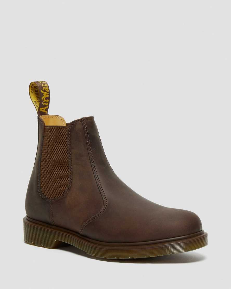 hnědé dámské boty dr. martens 2976 crazy horse chelsea