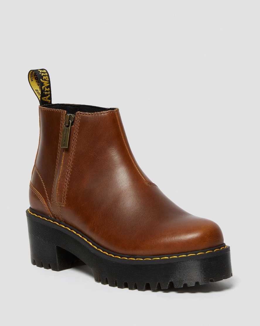 hnědé dámské chelsea boty dr. martens rometty ii