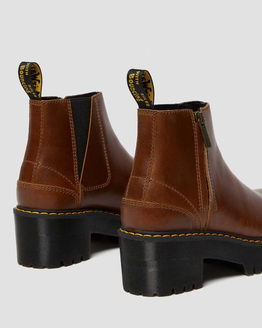 hnědé dámské chelsea boty dr. martens rometty ii