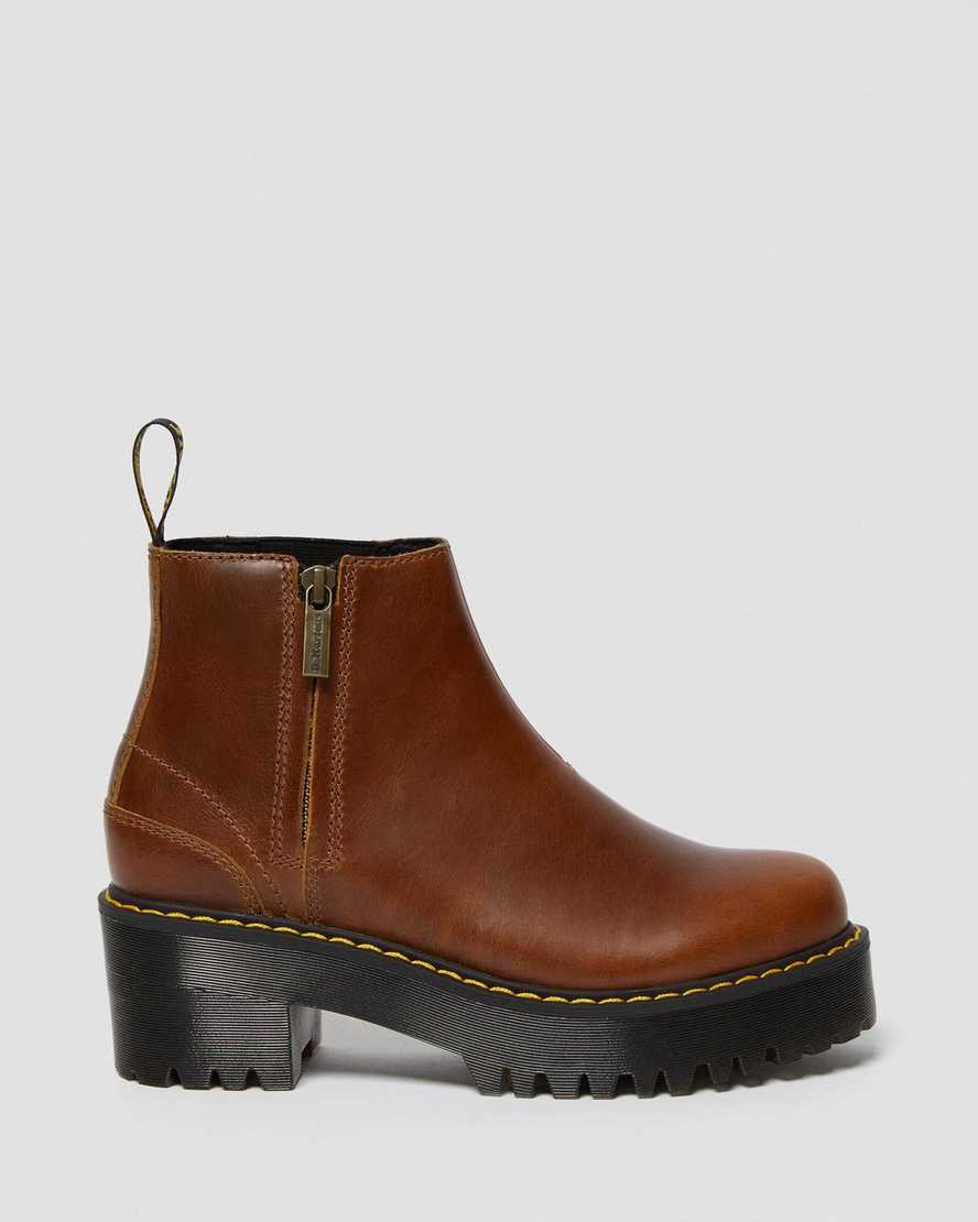hnědé dámské chelsea boty dr. martens rometty ii