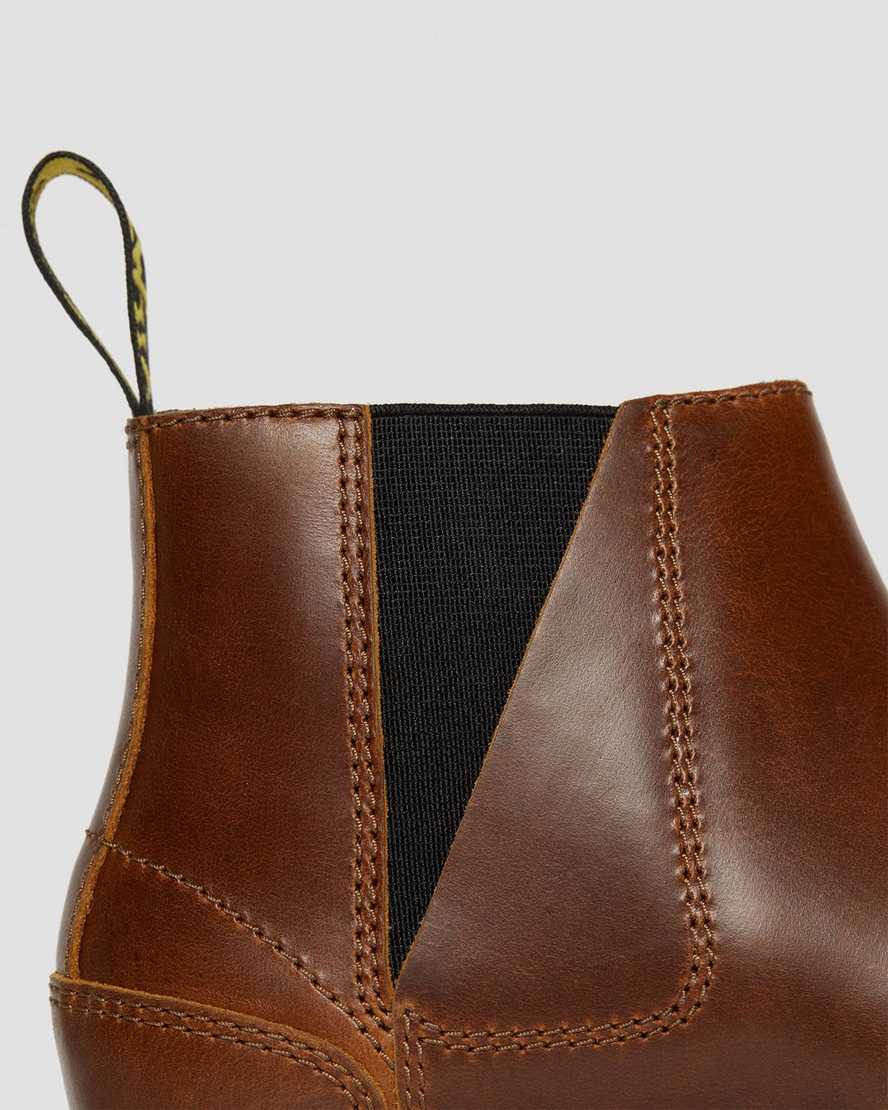 hnědé dámské chelsea boty dr. martens rometty ii