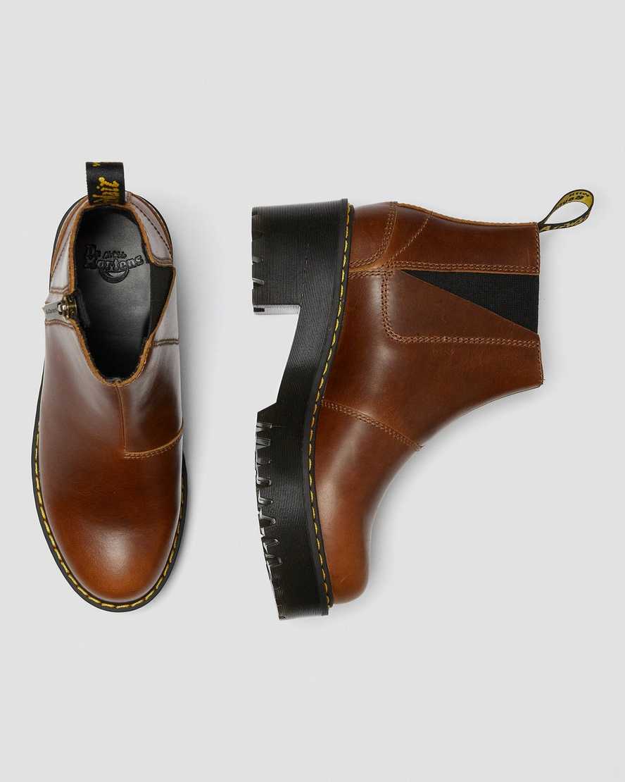 hnědé dámské chelsea boty dr. martens rometty ii