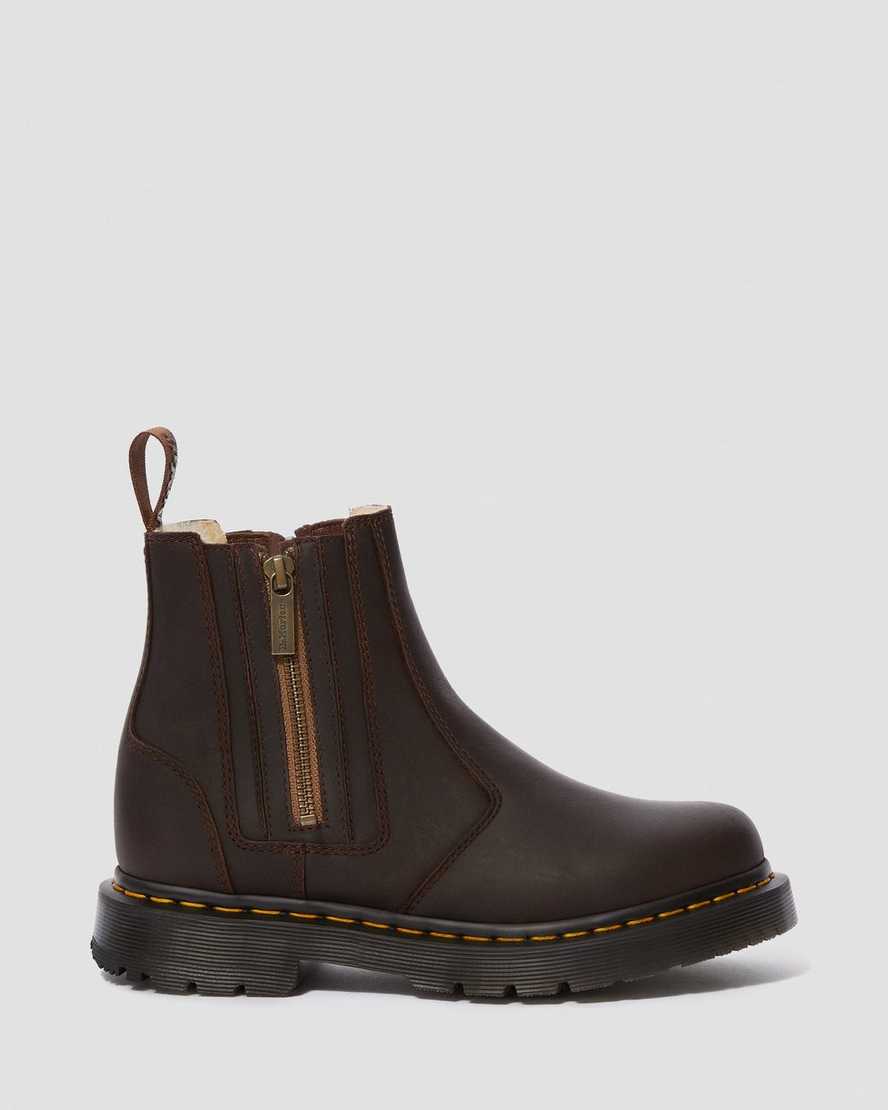 hnědé dámské boty dr. martens 2976 dms wintergrip zip chelsea