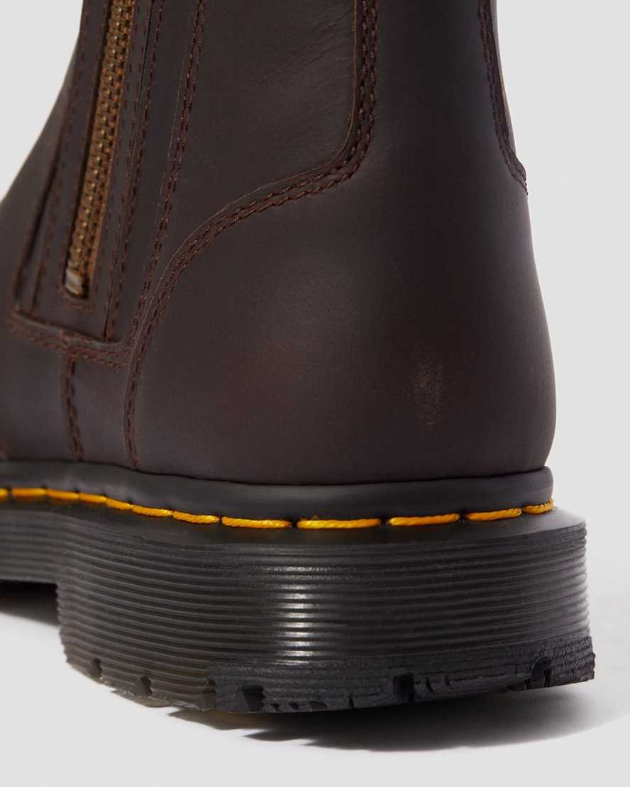 hnědé dámské boty dr. martens 2976 dms wintergrip zip chelsea