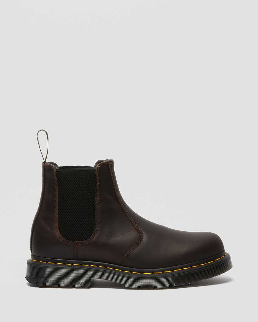 tmavě hnědé dámské chelsea boty dr. martens 2976 dms wintergrip