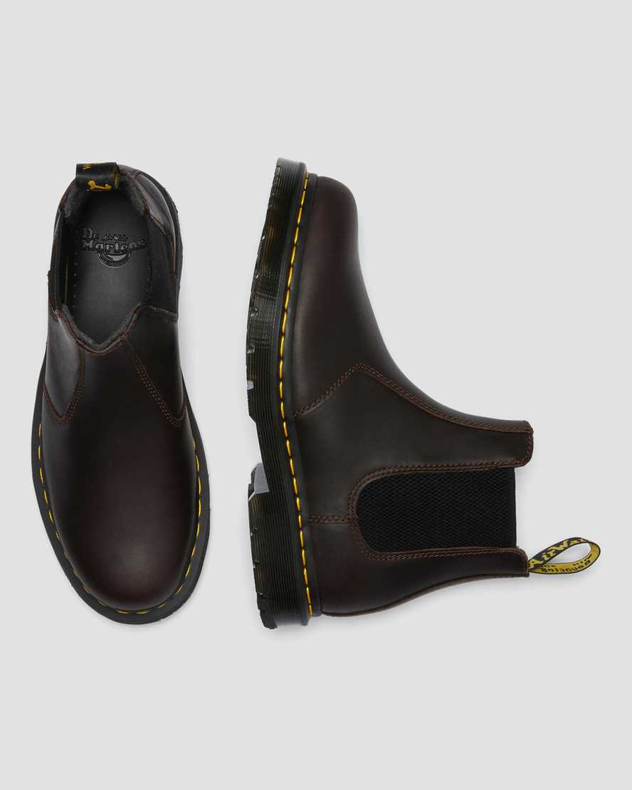 tmavě hnědé dámské chelsea boty dr. martens 2976 dms wintergrip