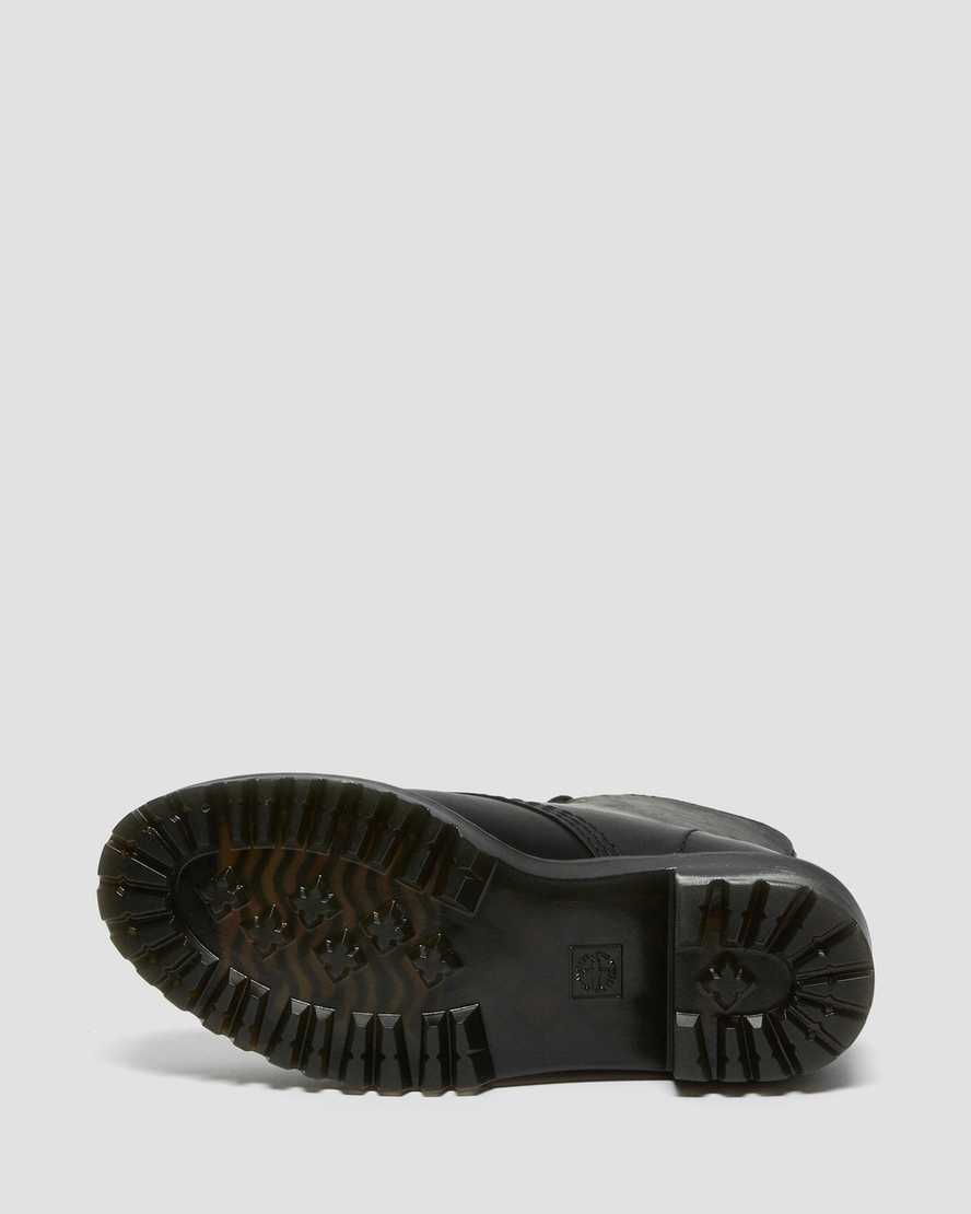 Černé dámské boty na podpatku dr. martens shriver hi wyoming