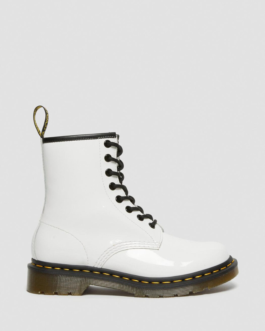 bílé dámské šněrovací boty dr. martens 1460 patent