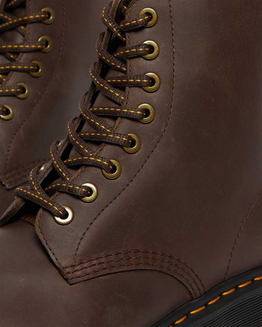 tmavě hnědé dámské šněrovací boty dr. martens 1460 pascal