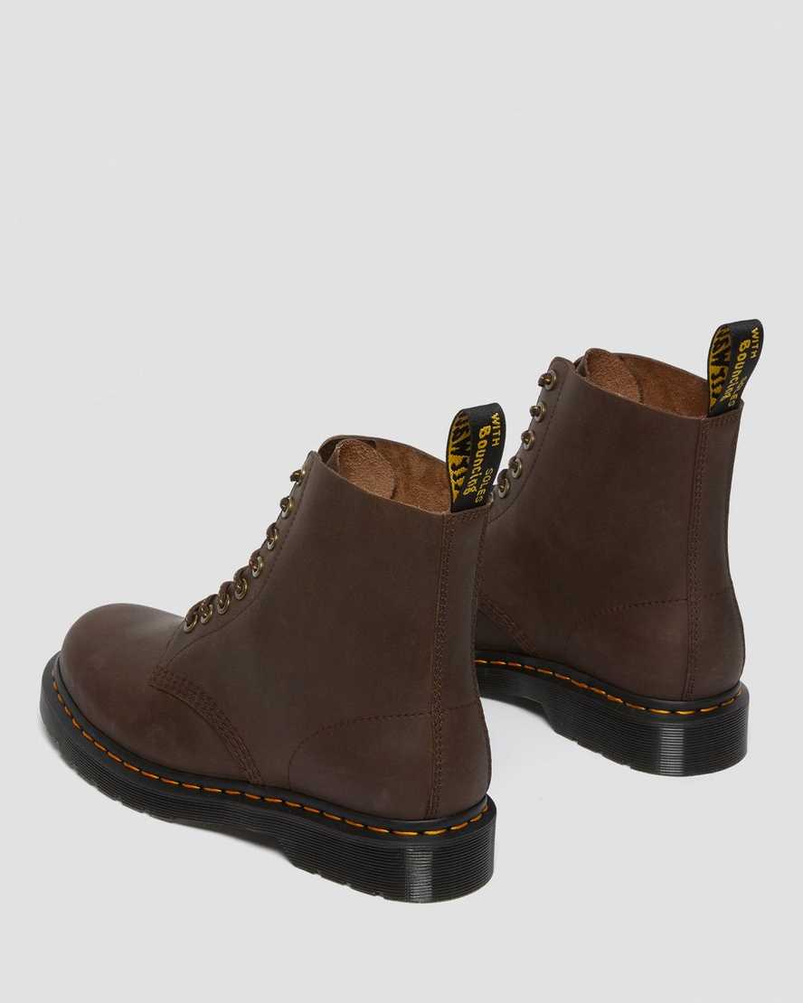 tmavě hnědé dámské šněrovací boty dr. martens 1460 pascal