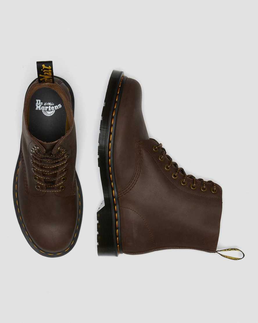 tmavě hnědé dámské šněrovací boty dr. martens 1460 pascal