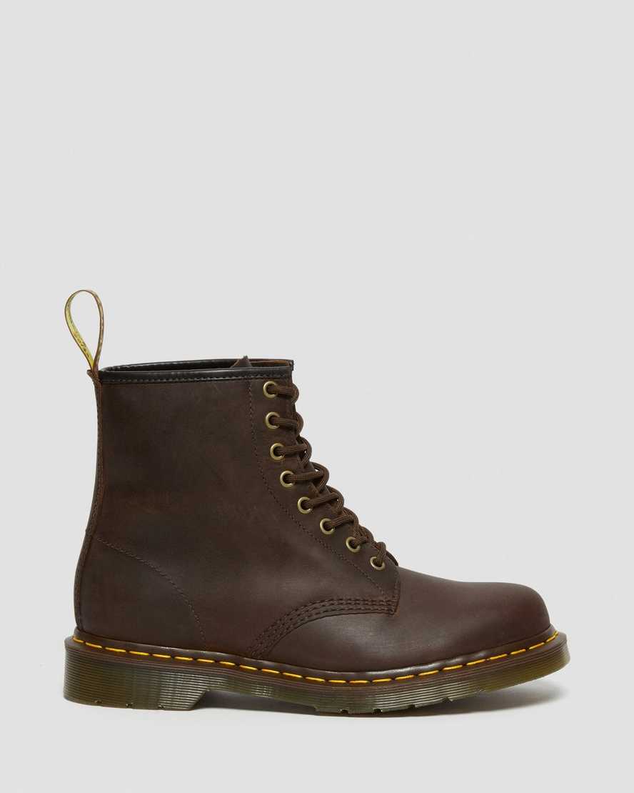 hnědé dámské šněrovací boty dr. martens 1460 crazy horse