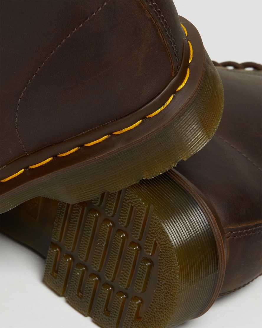 hnědé dámské šněrovací boty dr. martens 1460 crazy horse