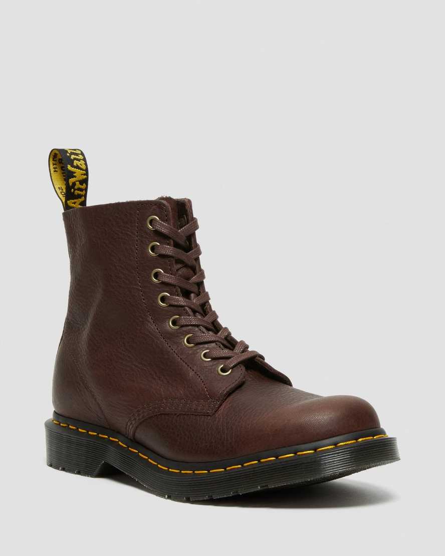 hnědé dámské šněrovací boty dr. martens 1460 pascal ambassador
