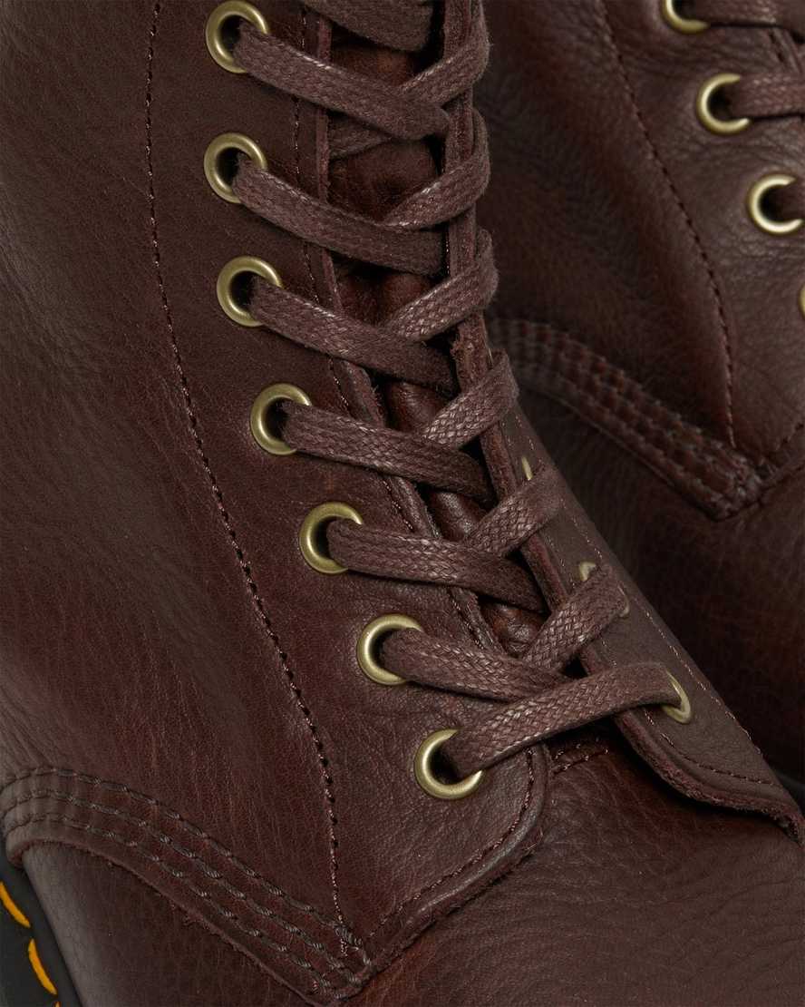 hnědé dámské šněrovací boty dr. martens 1460 pascal ambassador