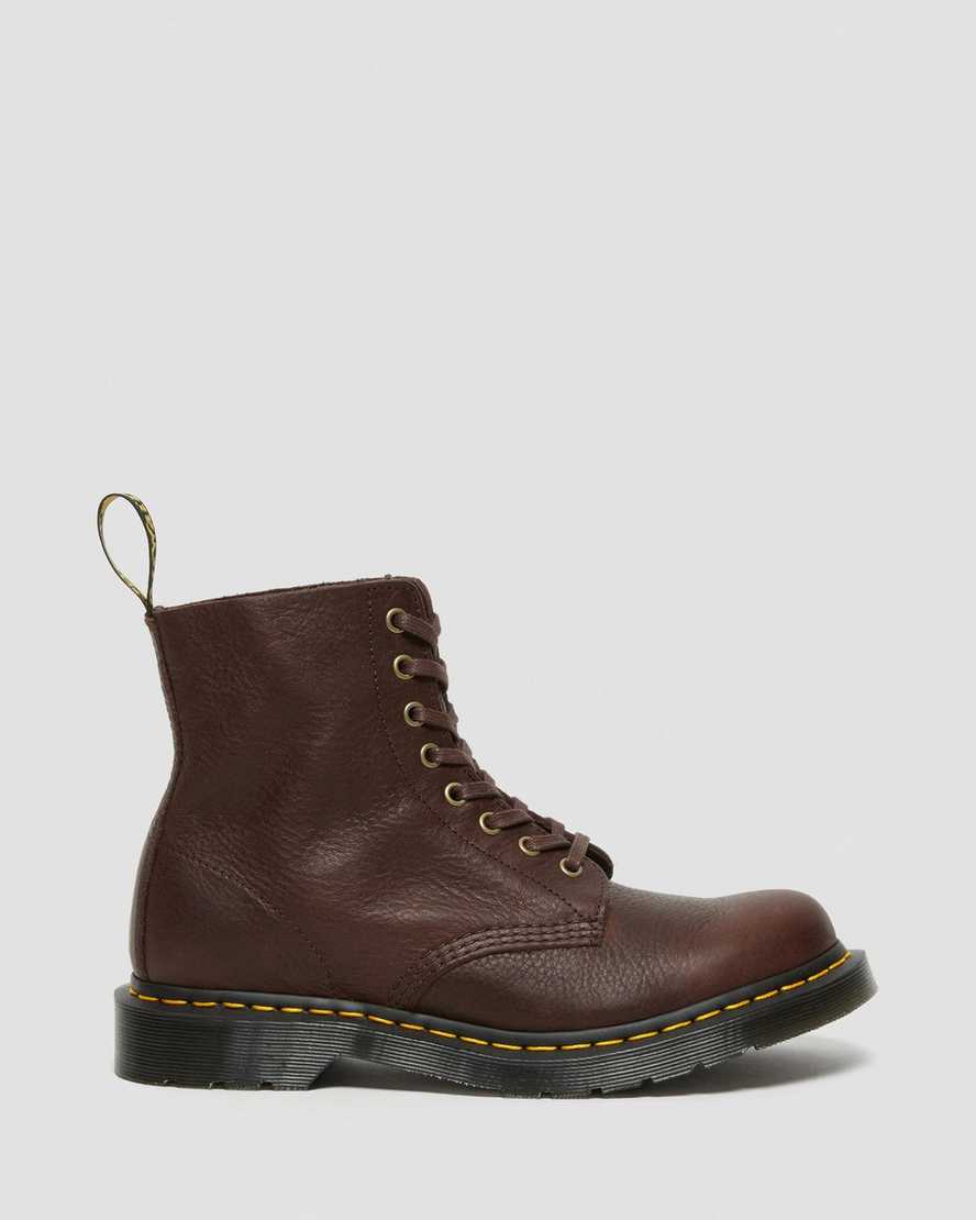 hnědé dámské šněrovací boty dr. martens 1460 pascal ambassador