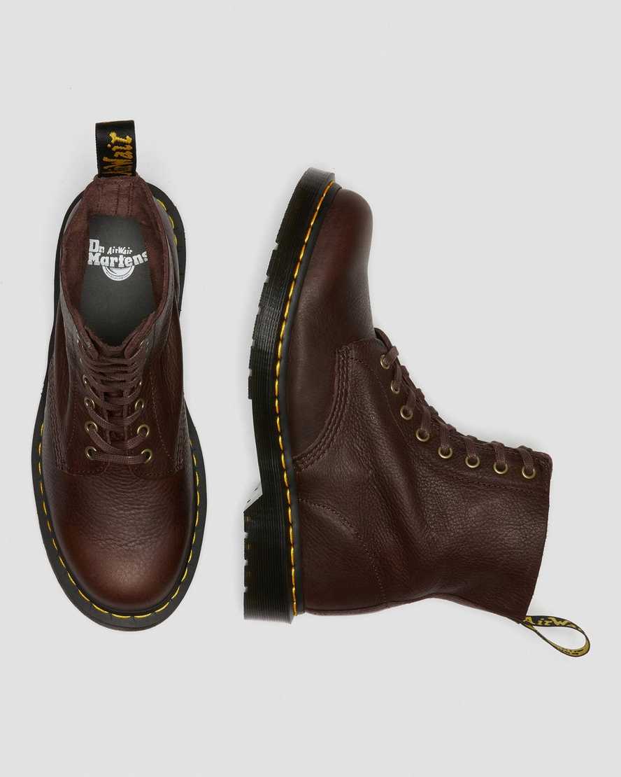 hnědé dámské šněrovací boty dr. martens 1460 pascal ambassador