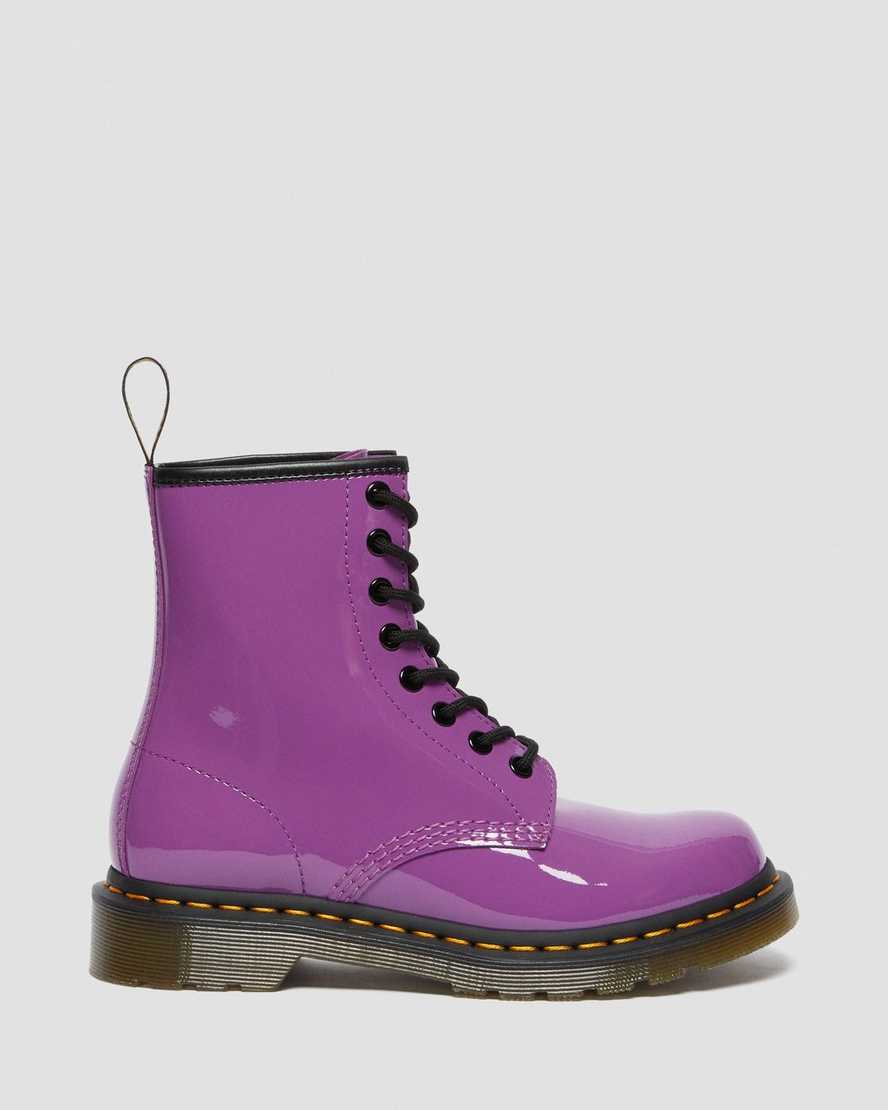 fialové dámské šněrovací boty dr. martens 1460 patent