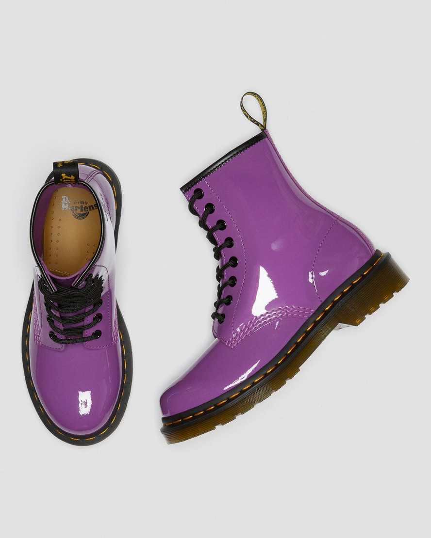 fialové dámské šněrovací boty dr. martens 1460 patent