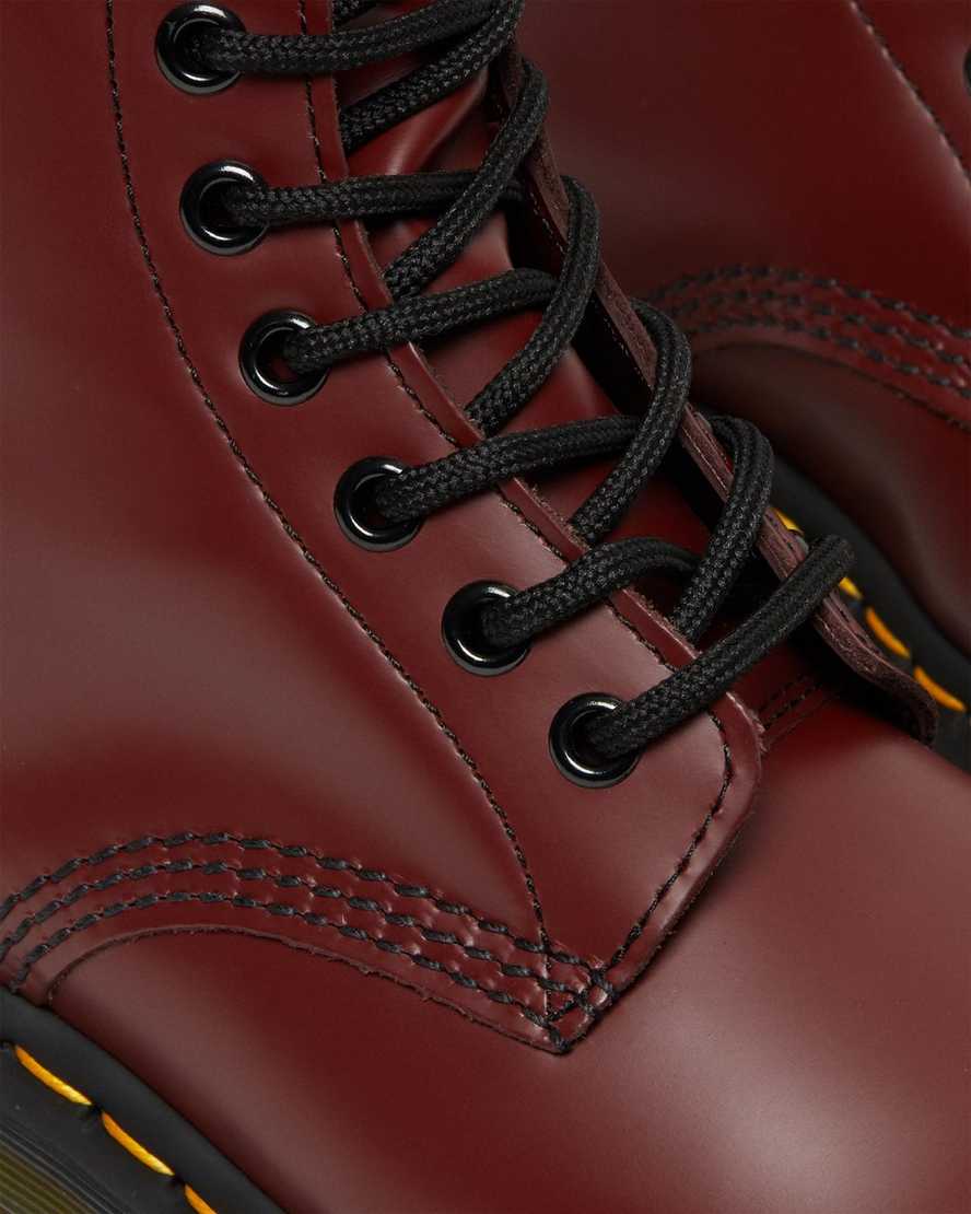 Červené dámské šněrovací boty dr. martens 1460 smooth