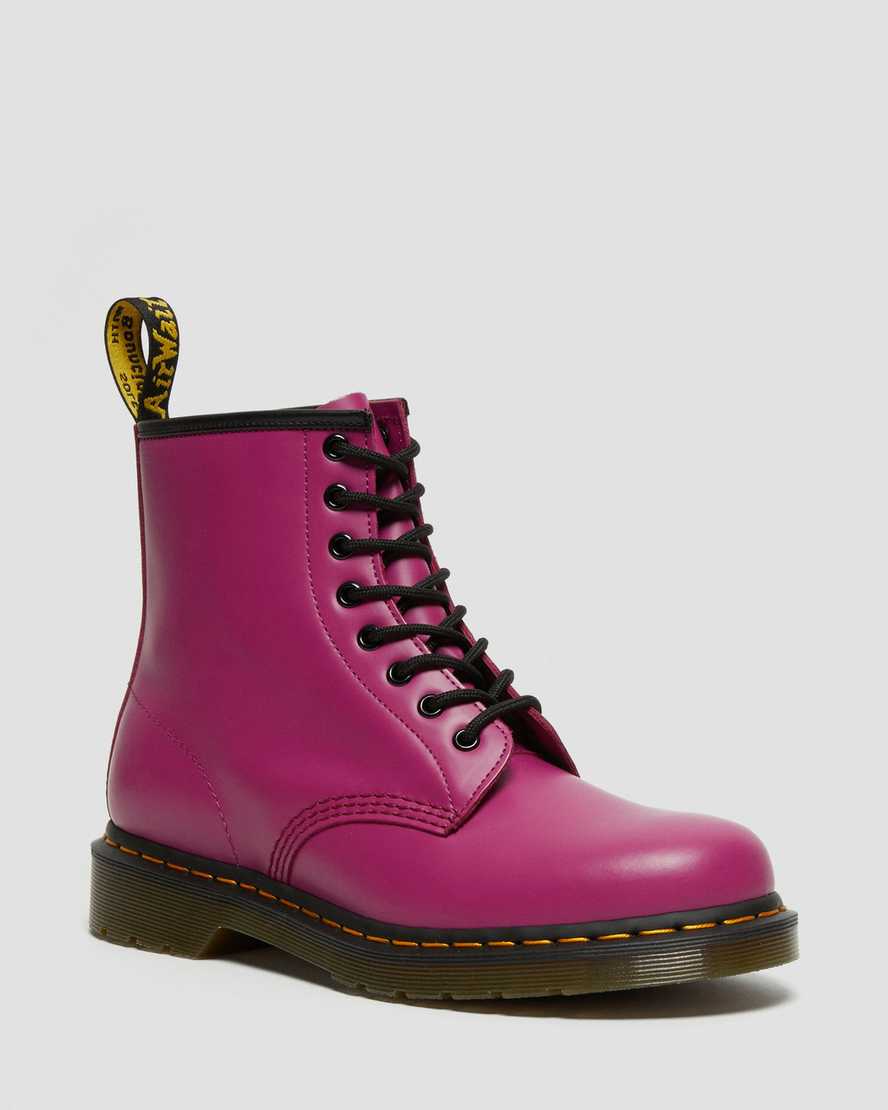 růžové dámské šněrovací boty dr. martens 1460 smooth