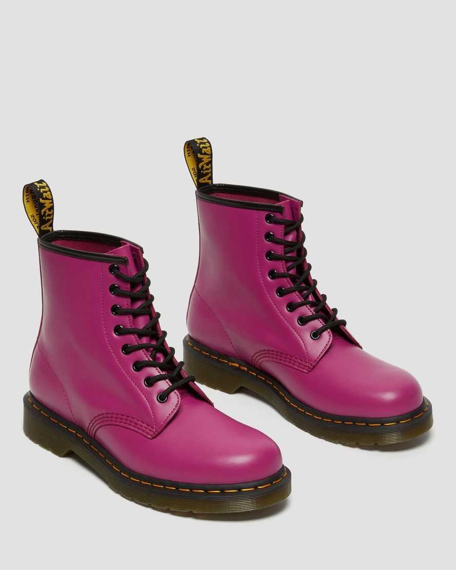 růžové dámské šněrovací boty dr. martens 1460 smooth