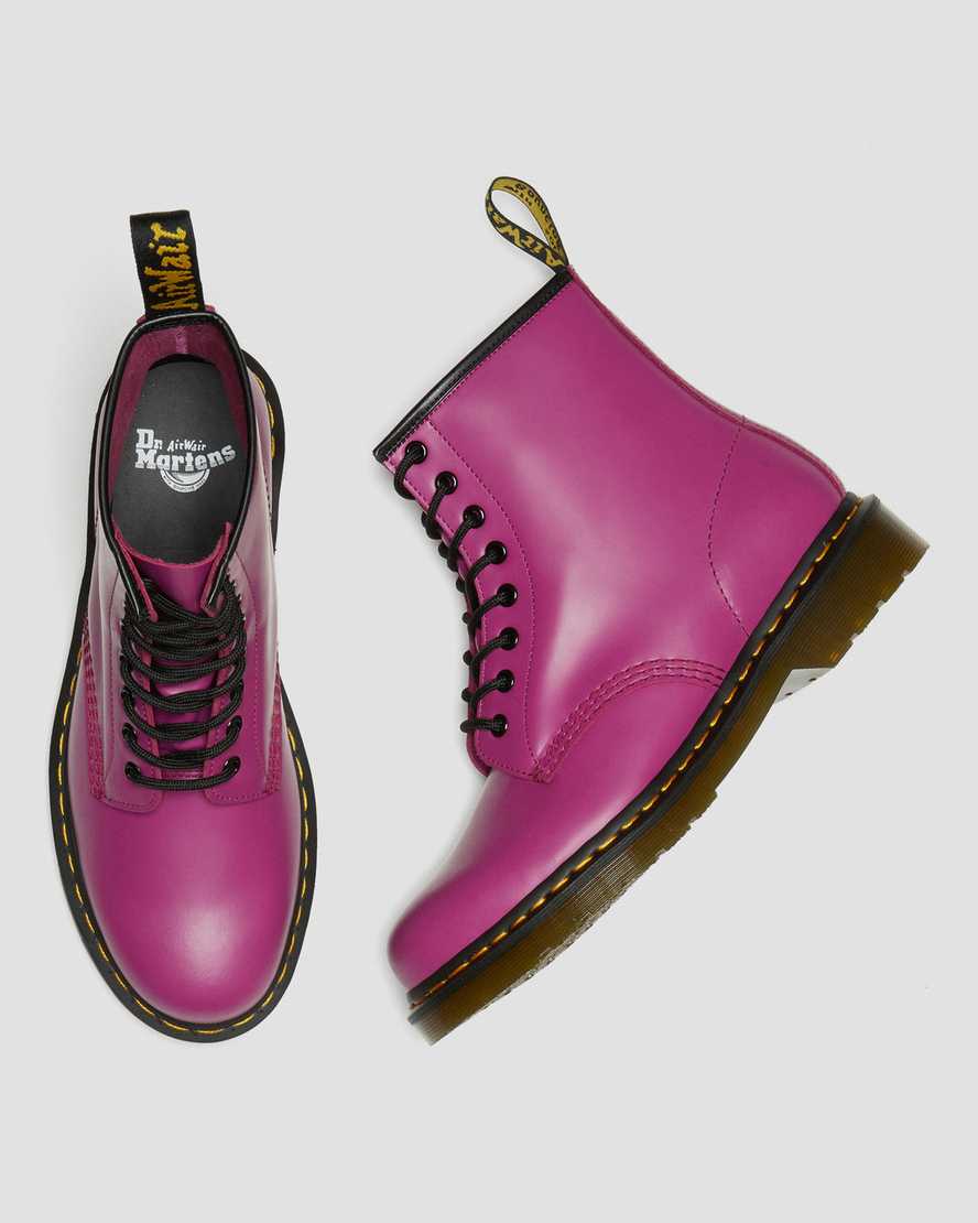 růžové dámské šněrovací boty dr. martens 1460 smooth