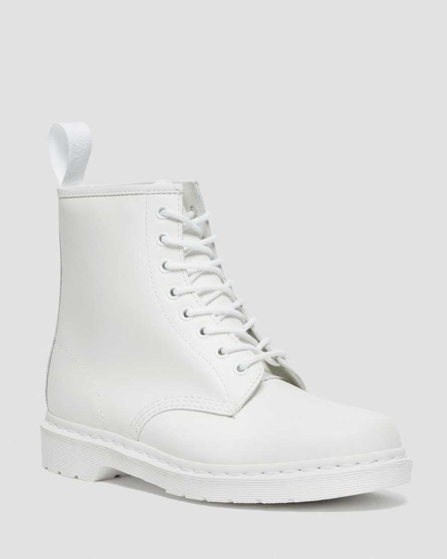 bílé dámské šněrovací boty dr. martens 1460 mono smooth