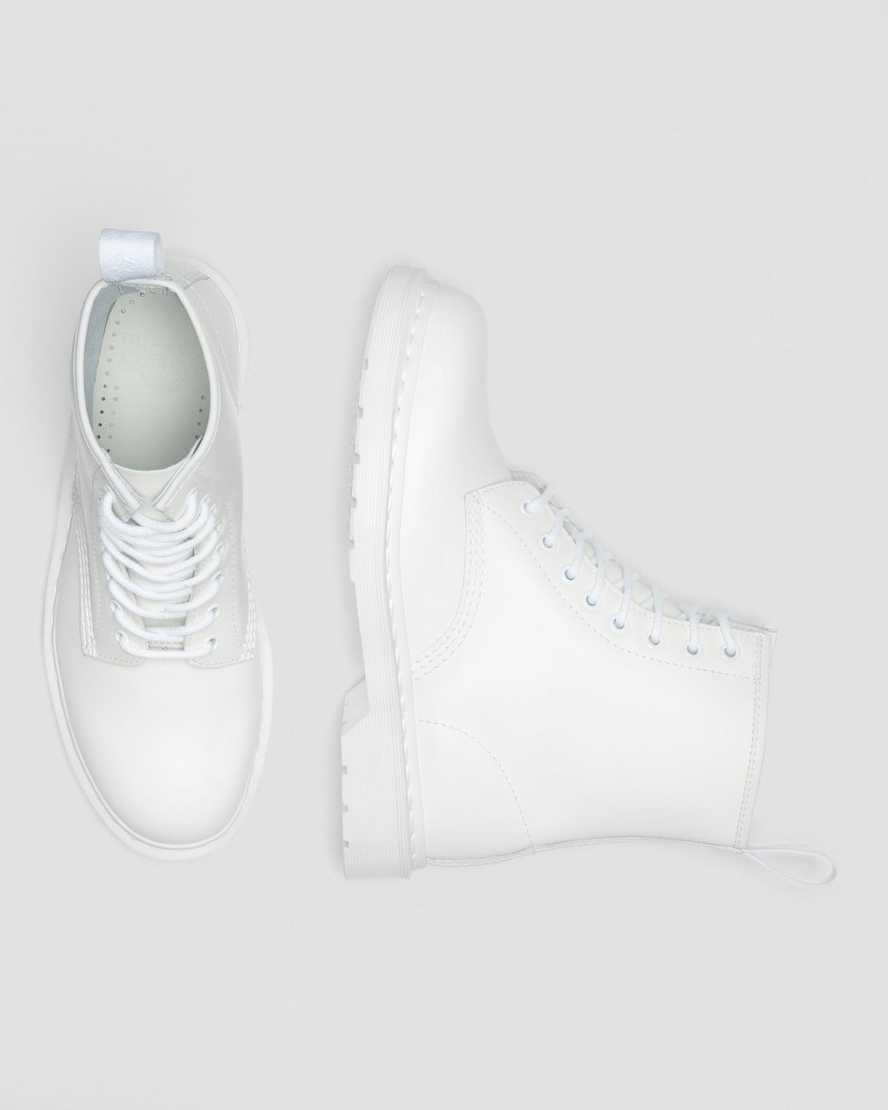 bílé dámské šněrovací boty dr. martens 1460 mono smooth