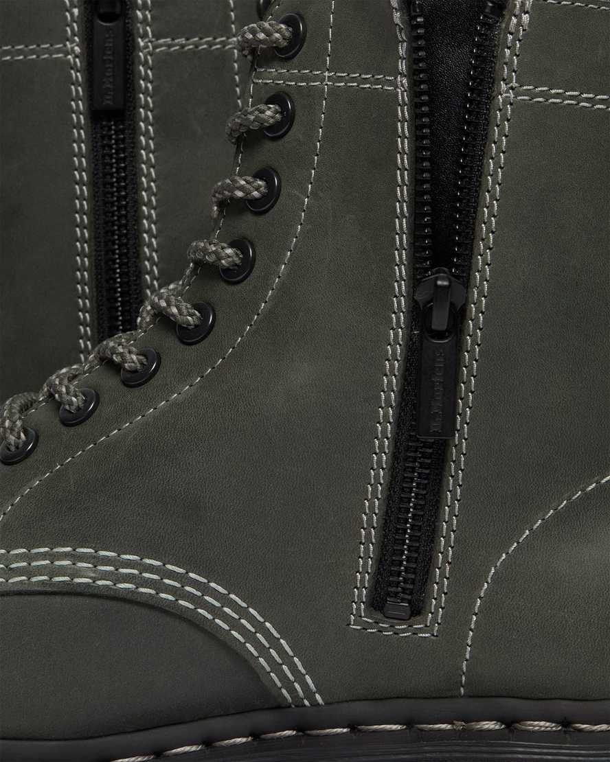 dámské šněrovací boty dr. martens 1460 pascal zip v olivové barvě