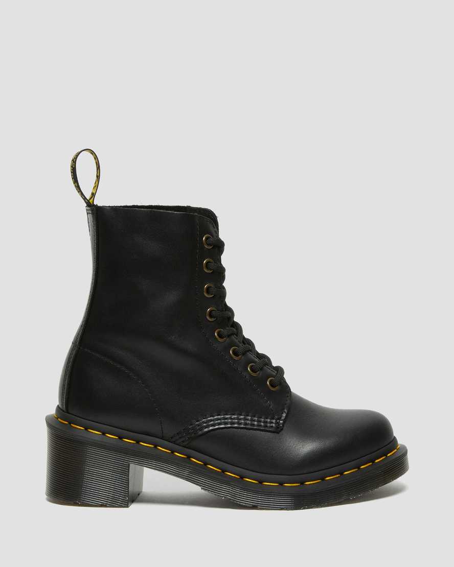 Černé dámské šněrovací boty dr. martens clemency na podpatku