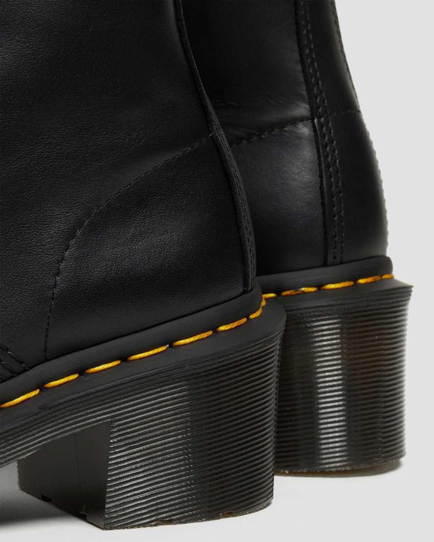 Černé dámské šněrovací boty dr. martens clemency na podpatku