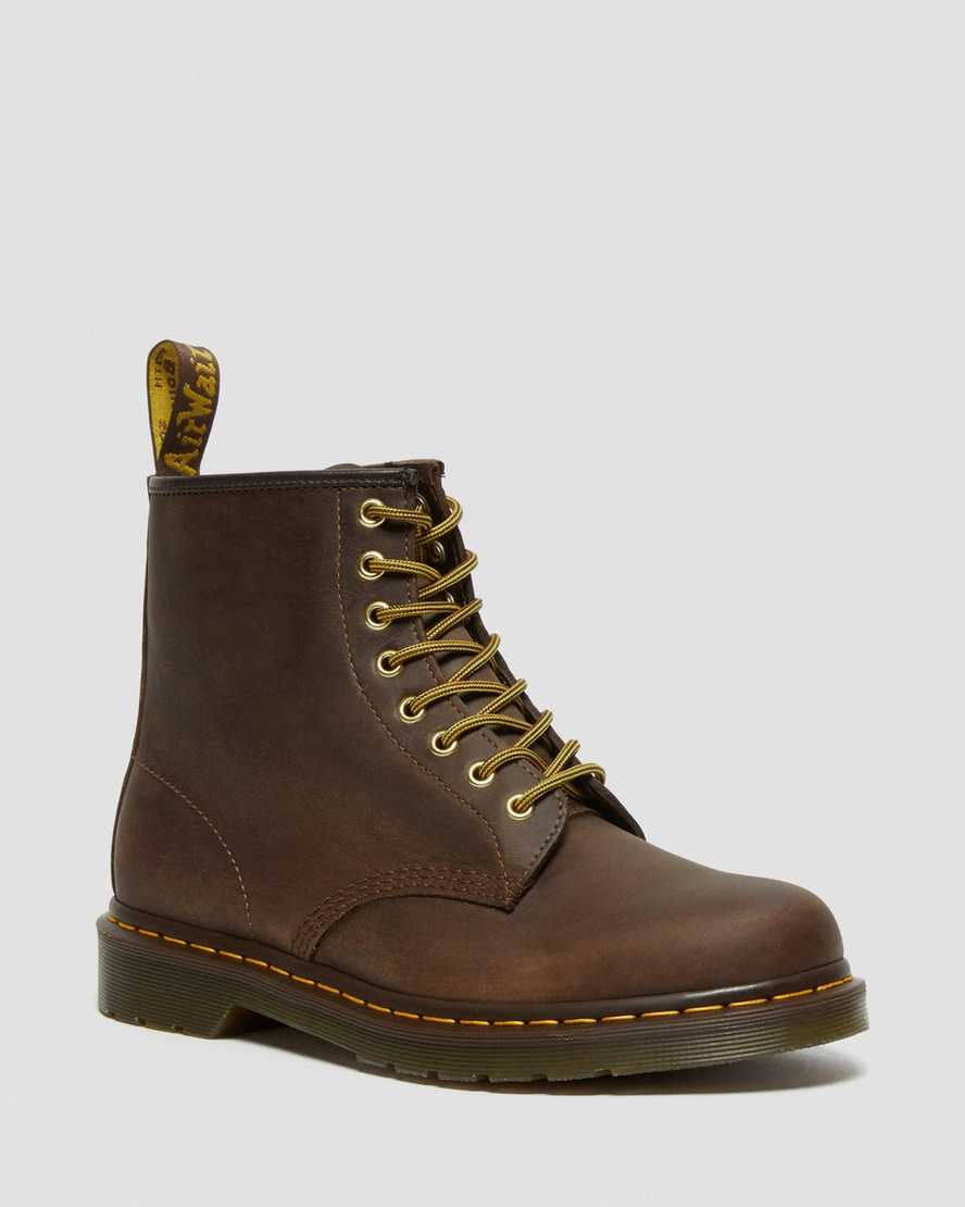 hnědé dámské šněrovací boty dr. martens 1460 crazy horse