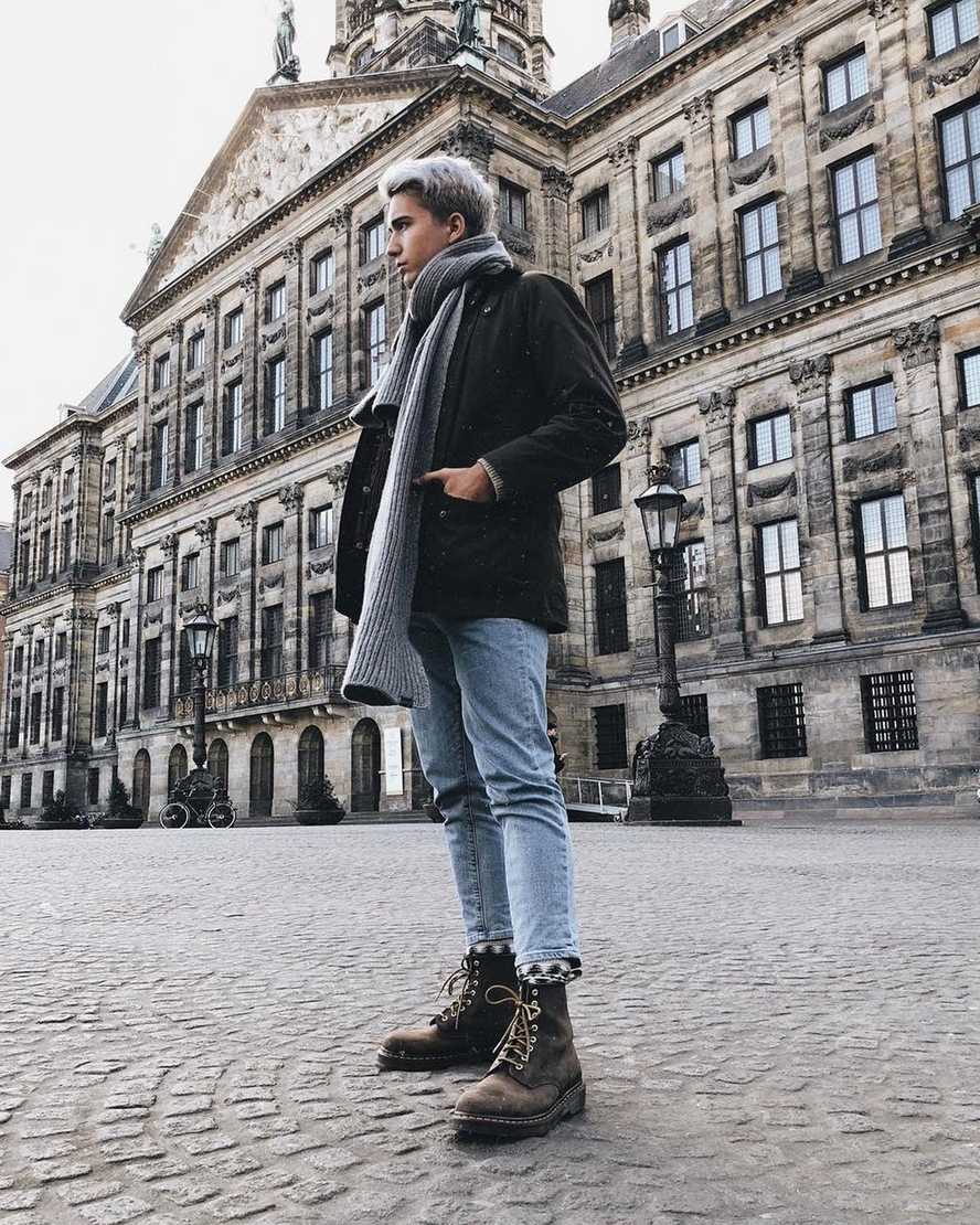 hnědé dámské šněrovací boty dr. martens 1460 crazy horse