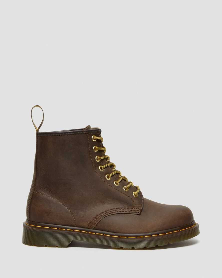 hnědé dámské šněrovací boty dr. martens 1460 crazy horse