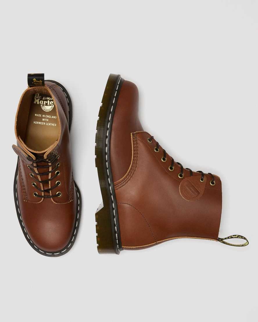 hnědé dámské šněrovací boty dr. martens 1460 veg tan