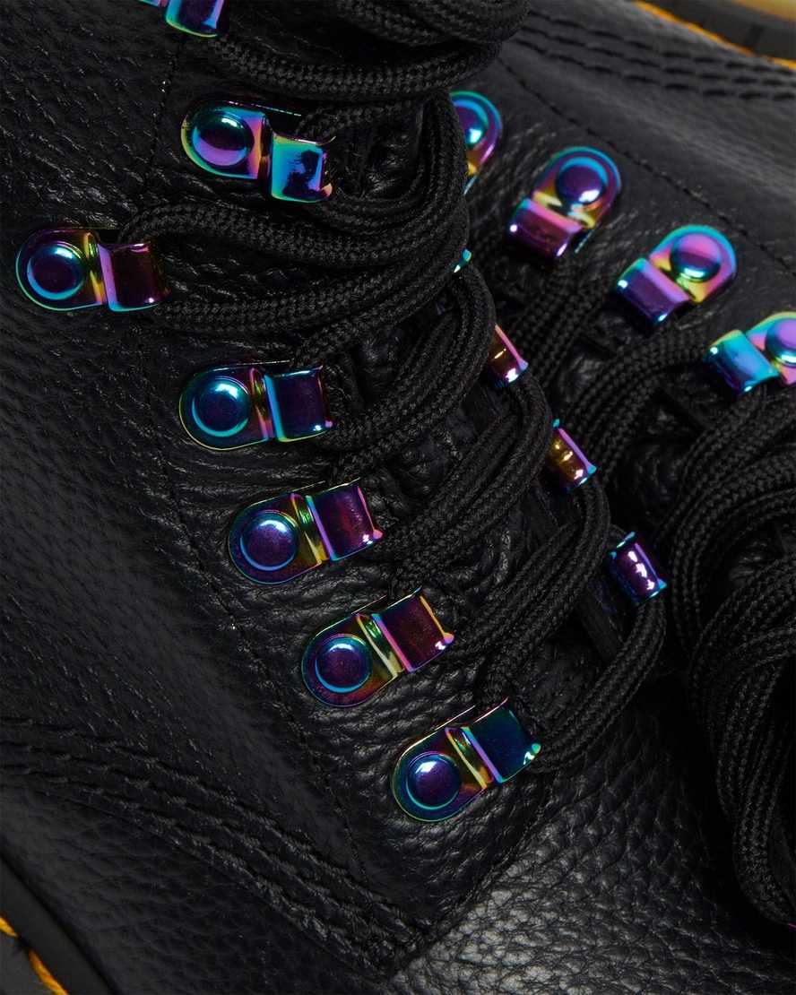 Černé dámské šněrovací boty dr. martens 1460 pascal iridescent hardware