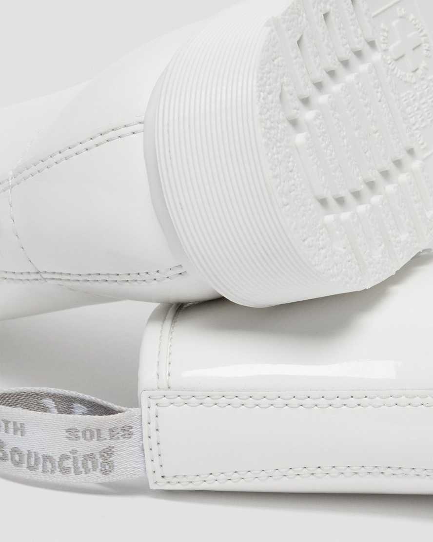 bílé dámské šněrovací boty dr. martens 1460 mono patent