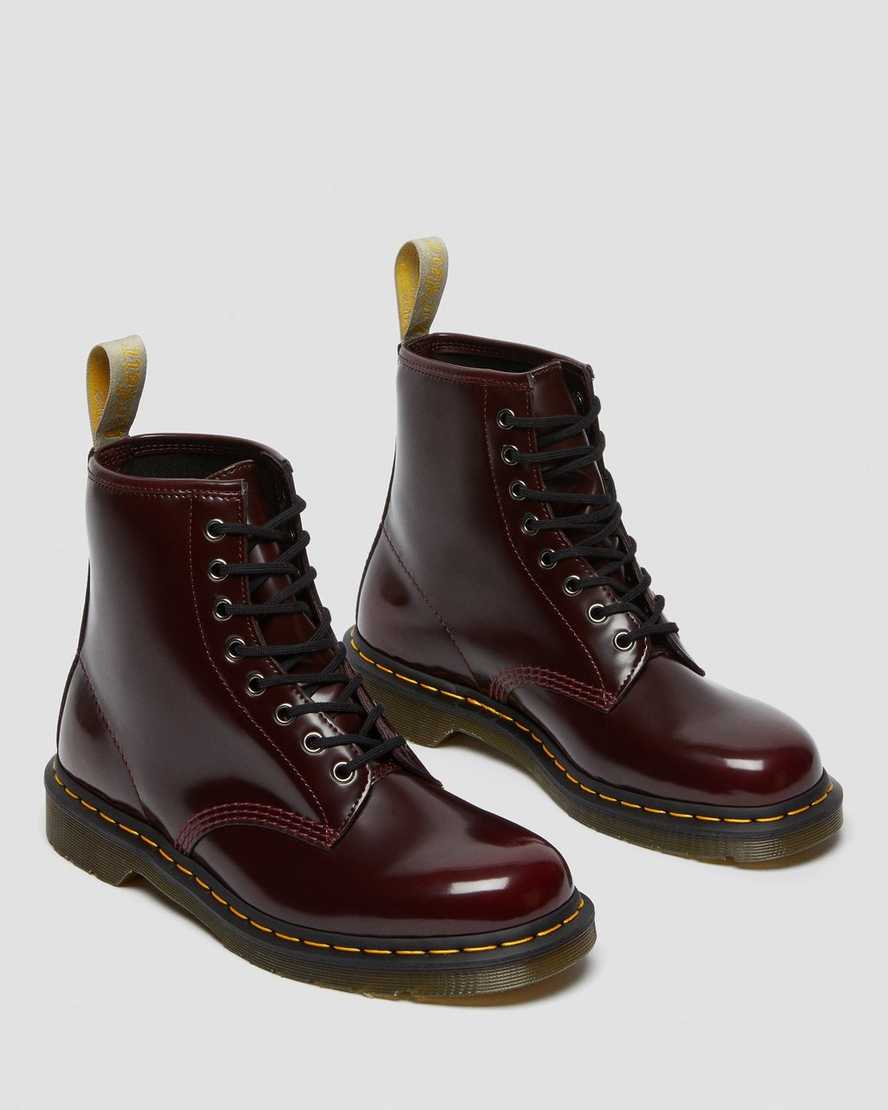 Červené dámské šněrovací boty dr. martens 1460