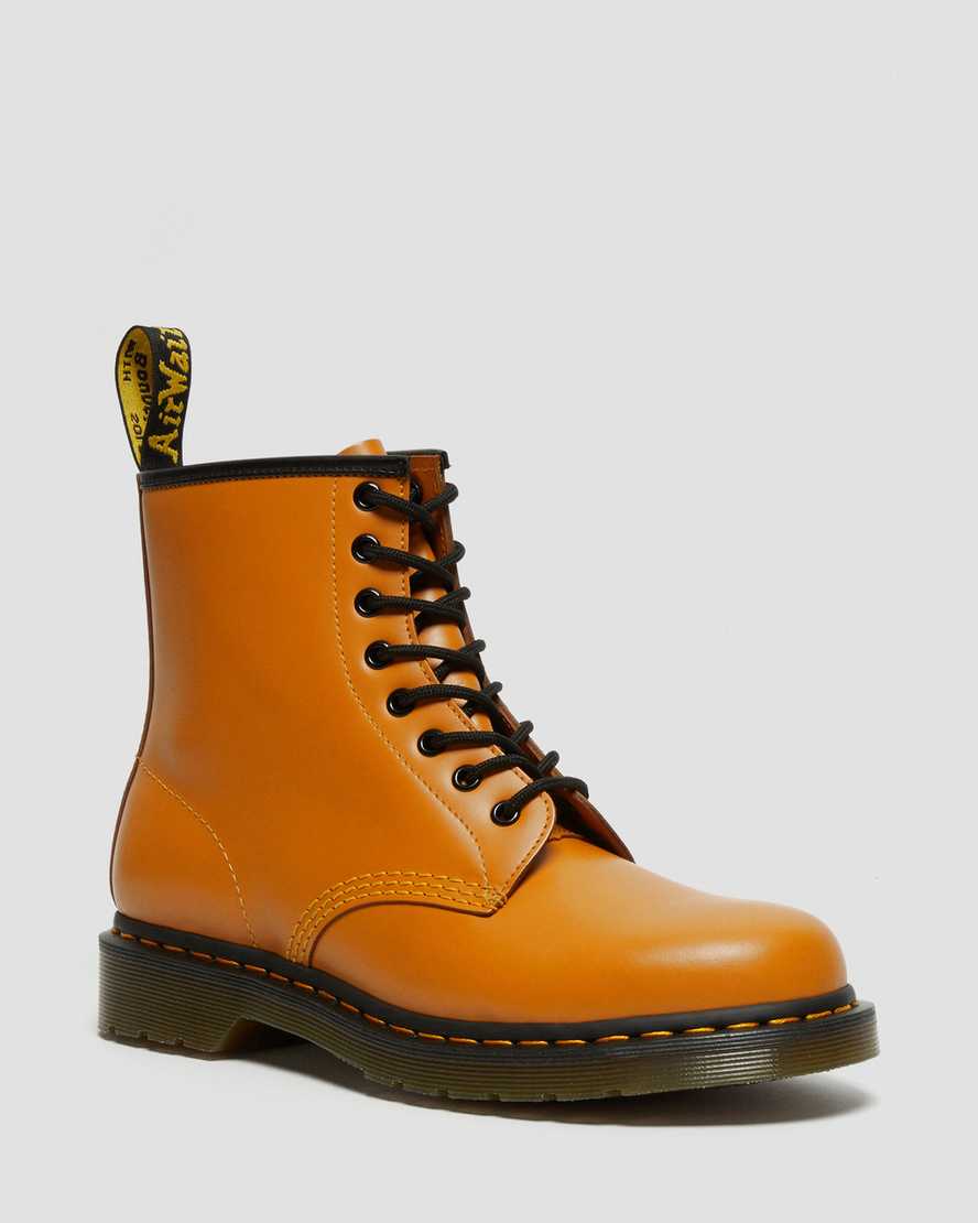 oranžové dámské šněrovací boty dr. martens 1460 smooth