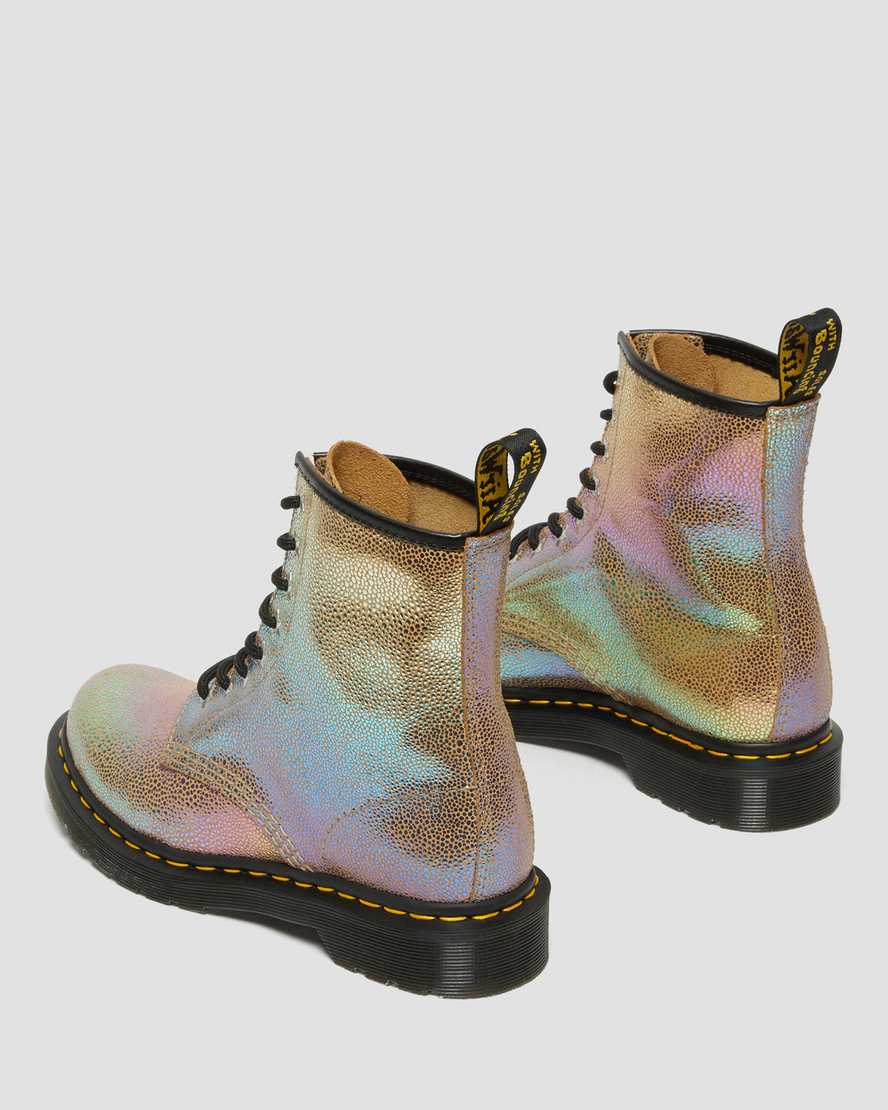 hnědé dámské šněrovací boty dr. martens 1460 rainbow ray