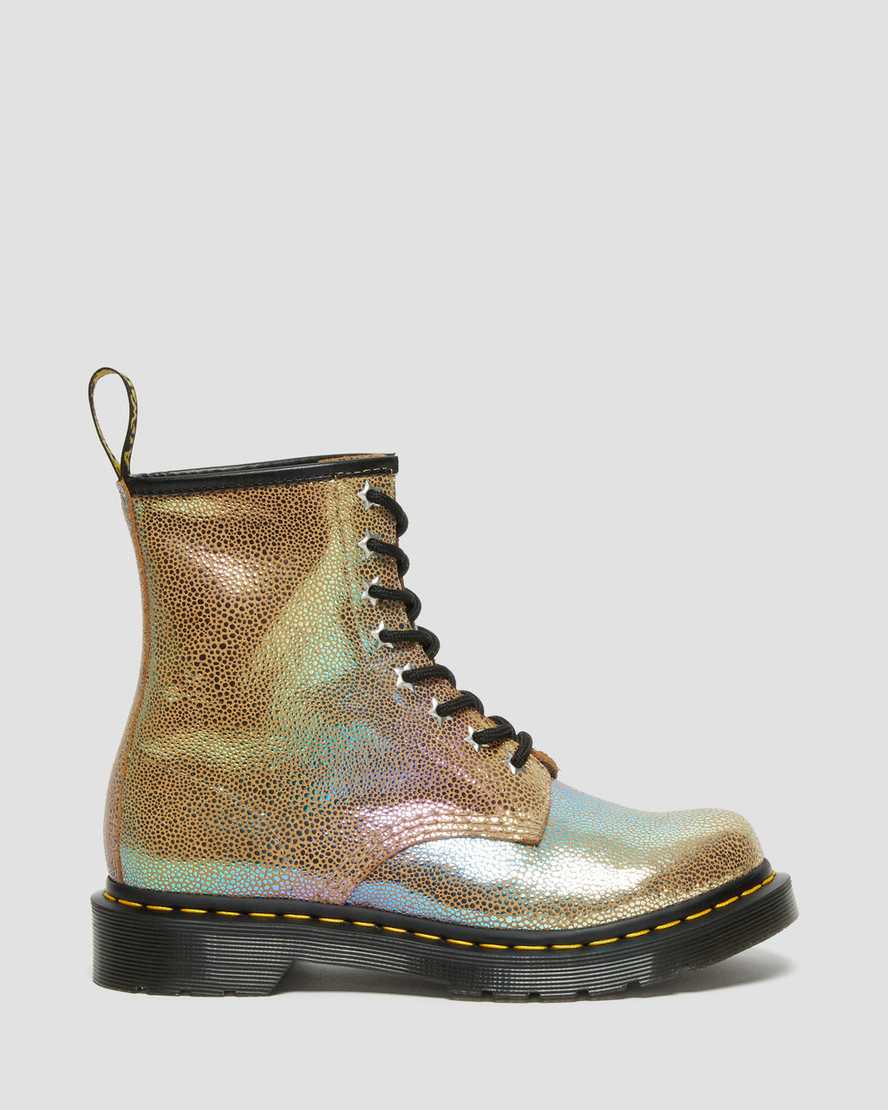 hnědé dámské šněrovací boty dr. martens 1460 rainbow ray
